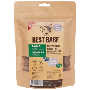 Frostþurrkuð lambalifur og bláber - 100gr