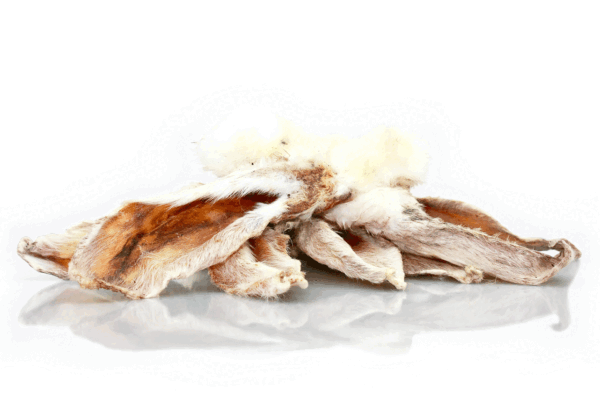 Kanínueyru með feld - 90gr