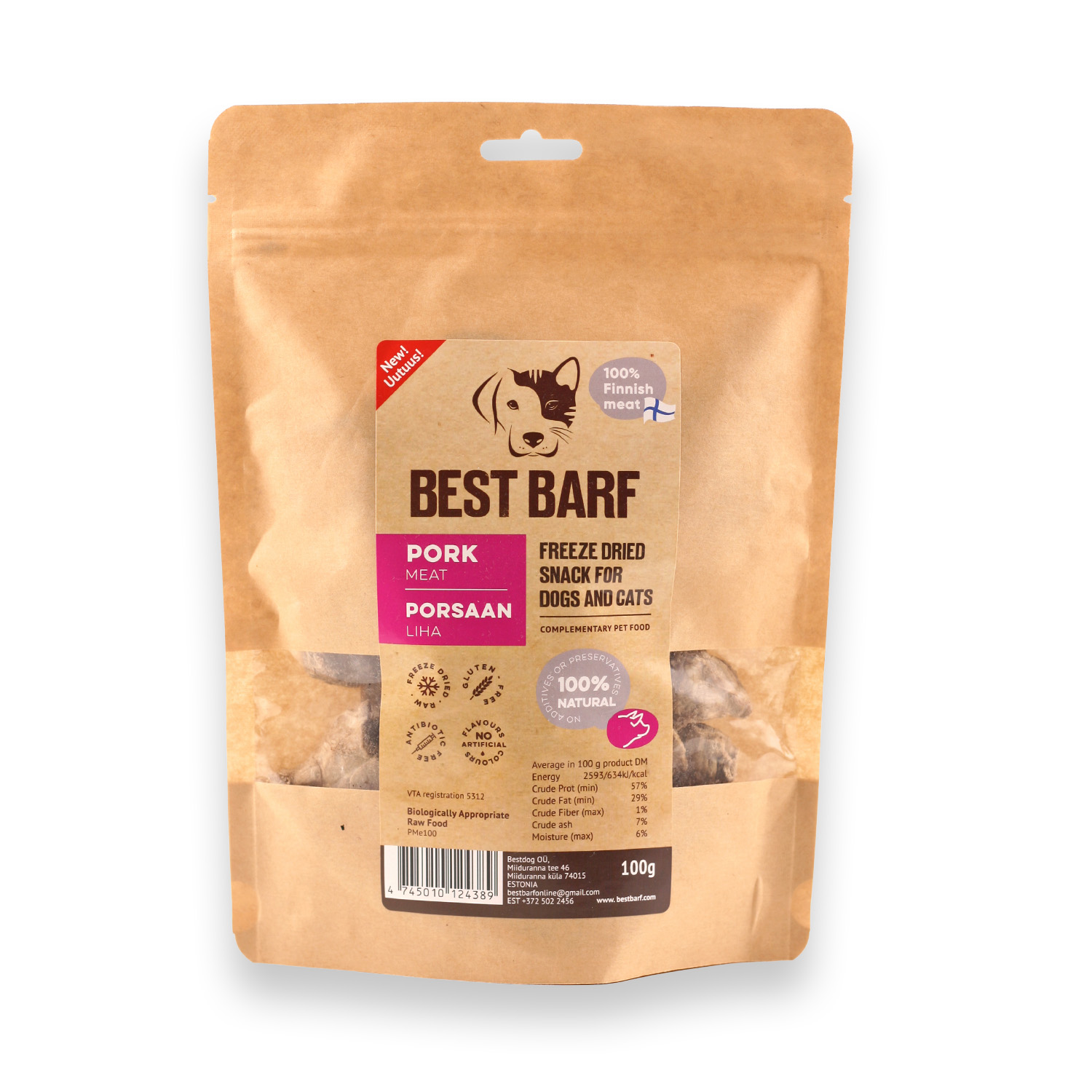 Frostþurrkað svínaakjöt - 100gr